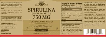 Solgar Spirulina 750 mg - supplement
