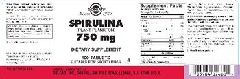 Solgar Spirulina Plant Plankton 750 mg - supplement