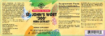 Solgar St. John's Wort '300' Herb Extract - herbal supplement