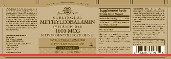 Solgar Sublingual Methylcobalamin 1000 mcg - supplement