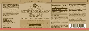 Solgar Sublingual Methylcobalamin (Vitamin B12) 5000 mcg - supplement