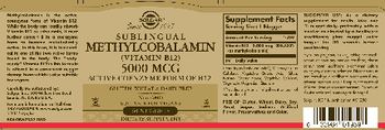 Solgar Sublingual Methylcobalamin (Vitamon B12) 5000 mcg - supplement