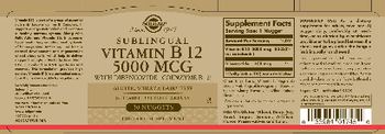 Solgar Sublingual Vitamin B12 5000 mcg - supplement