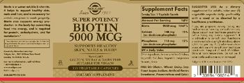Solgar Super Potency Biotin 5000 mcg - supplement