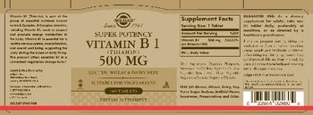 Solgar Super Potency Vitamin B 1 (Thiamin) 500 mg - supplement