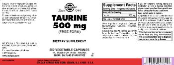 Solgar Taurine 500 mg - supplement