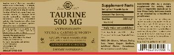 Solgar Taurine 500 mg - supplement