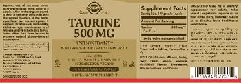 Solgar Taurine 500 mg - supplement