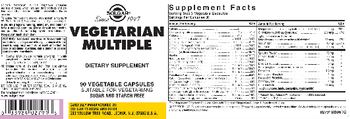 Solgar Vegetarian Multiple - supplement
