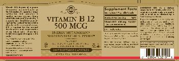 Solgar Vitamin B 12 500 mcg - supplement
