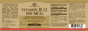 Solgar Vitamin B12 100 mcg - supplement