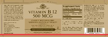 Solgar Vitamin B12 500 mcg - supplement