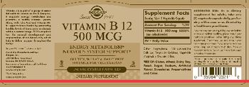 Solgar Vitamin B12 500 mcg - supplement