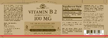 Solgar Vitamin B2 100 mg - supplement
