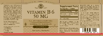 Solgar Vitamin B6 50 mg - supplement