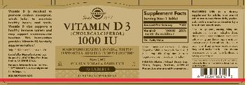 Solgar Vitamin D3 1000 IU - supplement
