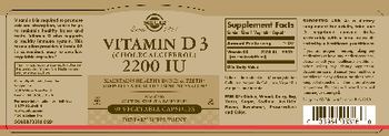 Solgar Vitamin D3 2200 IU - supplement