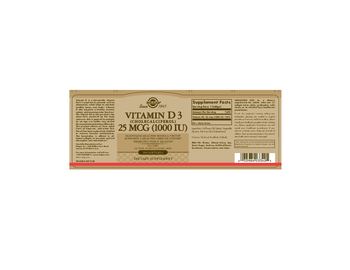 Solgar Vitamin D3 25 mcg (1000 IU) - supplement