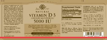 Solgar Vitamin D3 5000 IU - supplement