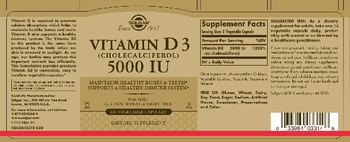 Solgar Vitamin D3 5000 IU - supplement