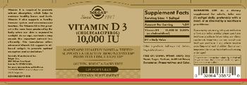 Solgar Vitamin D3 (Cholecalciferol) 10,000 IU - supplement