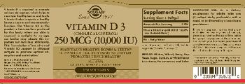 Solgar Vitamin D3 (Cholecalciferol) 250 mcg (10,000 IU) - supplement