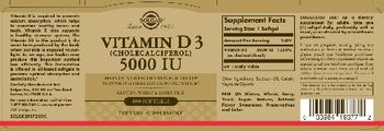 Solgar Vitamin D3 (Cholecalciferol) 5000 IU - supplement