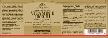 Solgar Vitamin E 1000 IU - supplement