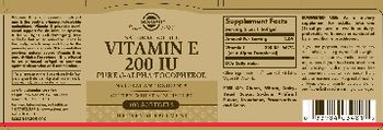 Solgar Vitamin E 200 IU - supplement