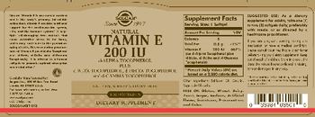 Solgar Vitamin E 200 IU - supplement