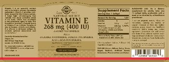 Solgar Vitamin E 268 mg (400 IU) - supplement