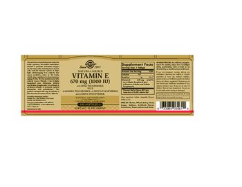 Solgar Vitamin E 670 mg (1000 IU) - supplement