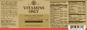 Solgar Vitamins Only - supplement