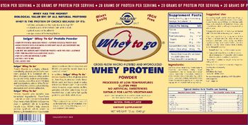 Solgar Whey To Go Whey Protein Powder Natural Vanilla Flavor - supplement