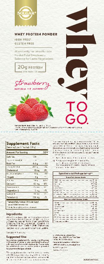 Solgar Whey To Go Whey Protein Powder Strawberry - supplement
