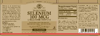 Solgar Yeast-Free Selenium 100 mcg L-Selenomethionine - supplement