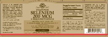 Solgar Yeast- Free Selenium 200 mcg L-Selenomethionine - supplement