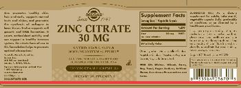 Solgar Zinc Citrate 30 mg - supplement