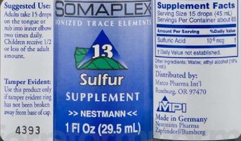 Somaplex 13 Sulfur - supplement