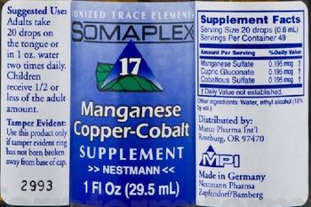 Somaplex 17 Manganese Copper-Cobalt - supplement