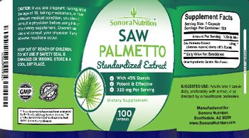Sonora Nutrition Saw Palmetto - supplement