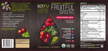 SoTru Organic Fermented Protein & Greens Super Nutrition Blend - supplement