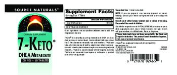 Source Naturals 7-Keto 100 mg - supplement