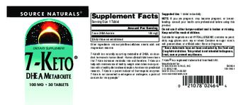 Source Naturals 7-Keto 100 mg - supplement
