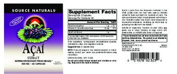 Source Naturals Acai Extract 500 mg - supplement