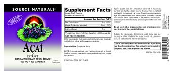 Source Naturals Acai Extract 500 mg - supplement
