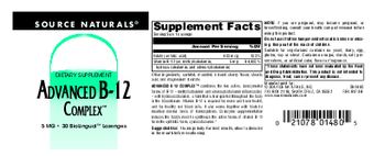 Source Naturals Advanced B-12 Complex 5 mg - supplement
