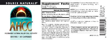 Source Naturals AHCC 500 mg - supplement