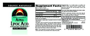Source Naturals Alpha Lipoic Acid 100 mg - supplement