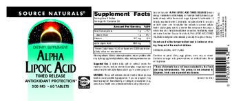 Source Naturals Alpha Lipoic Acid 300 mg - supplement
